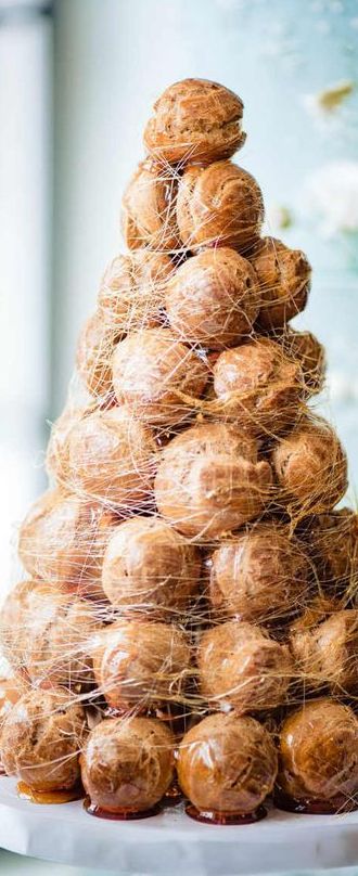 Pre-Order: Croquembouche with Cranberry Pastry Cream Filling